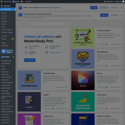 Page screenshot: MasterStudy → PRO Addons