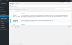 Page screenshot: Plugins &lsaquo; Test site &mdash; WordPress