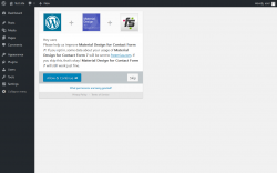 Page screenshot: Material Design ‹ Test site — WordPress