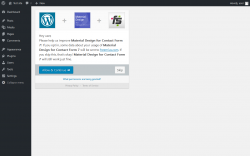 Page screenshot: Material Design ‹ Test site — WordPress