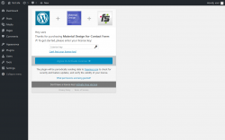 Page screenshot: Material Design ‹ Test site — WordPress