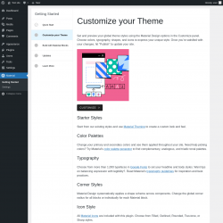 Page screenshot: Material