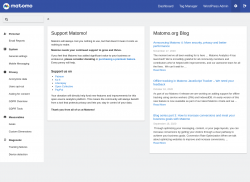 Page screenshot: Matomo Analytics &rarr; Settings &rarr; Matomo Admin 