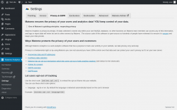 Page screenshot: Matomo Analytics &rarr; Settings &rarr; Privacy & GDPR