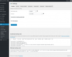 Page screenshot: Matomo Analytics &rarr; Settings