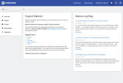 Page screenshot: Matomo Analytics &rarr; Settings &rarr; Matomo Admin 