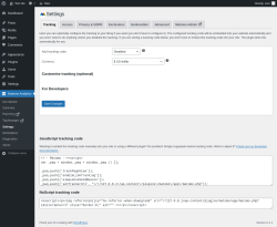 Page screenshot: Matomo Analytics &rarr; Settings
