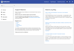Page screenshot: Matomo Analytics &rarr; Settings &rarr; Matomo Admin 