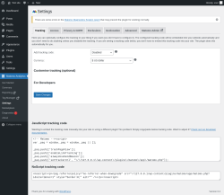 Page screenshot: Matomo Analytics &rarr; Settings
