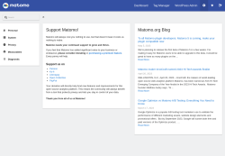Page screenshot: Matomo Analytics &rarr; Settings &rarr; Matomo Admin 