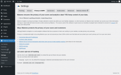 Page screenshot: Matomo Analytics &rarr; Settings &rarr; Privacy & GDPR