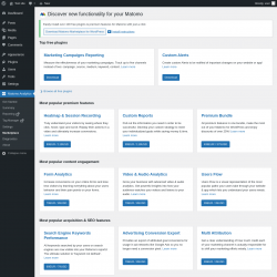Page screenshot: Matomo Analytics &rarr; Marketplace