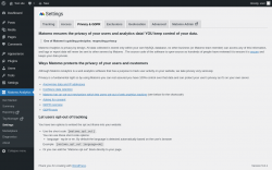 Page screenshot: Matomo Analytics &rarr; Settings &rarr; Privacy & GDPR