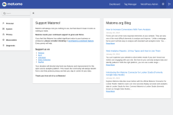 Page screenshot: Matomo Analytics &rarr; Settings &rarr; Matomo Admin 