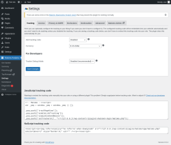 Page screenshot: Matomo Analytics &rarr; Settings