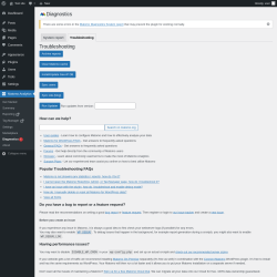 Page screenshot: Matomo Analytics &rarr; Diagnostics &rarr; Troubleshooting