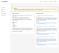 Page screenshot: Matomo Analytics &rarr; Settings &rarr; Matomo Admin 