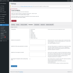Page screenshot: Matomo Analytics &rarr; Settings &rarr; Exclusions