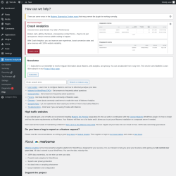 Page screenshot: Matomo Analytics → Help