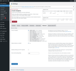 Page screenshot: Matomo Analytics &rarr; Settings &rarr; Advanced