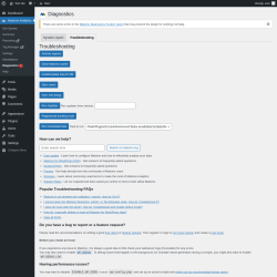 Page screenshot: Matomo Analytics &rarr; Diagnostics &rarr; Troubleshooting