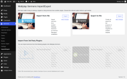 Page screenshot: Sermons &rarr; Import/Export