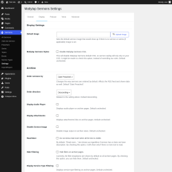 Page screenshot: Sermons &rarr; Settings &rarr; Display