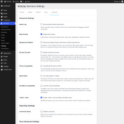 Page screenshot: Sermons &rarr; Settings &rarr; Advanced