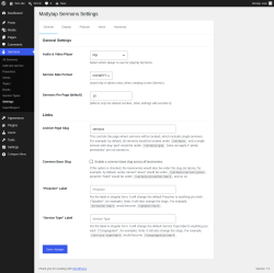 Page screenshot: Sermons &rarr; Settings