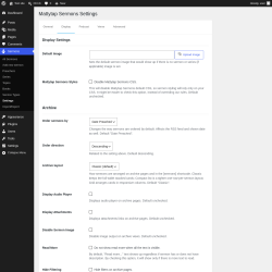 Page screenshot: Sermons &rarr; Settings &rarr; Display