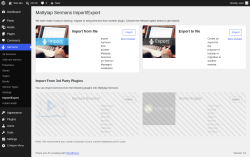 Page screenshot: Sermons &rarr; Import/Export