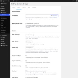Page screenshot: Sermons &rarr; Settings &rarr; Display