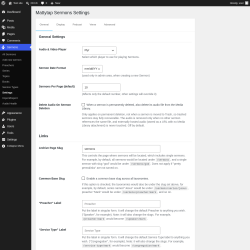 Page screenshot: Sermons &rarr; Settings