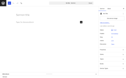 Page screenshot: Sermons &rarr; Add new sermon