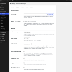Page screenshot: Sermons &rarr; Settings &rarr; Display