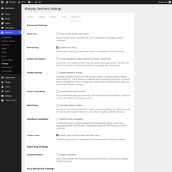 Page screenshot: Sermons &rarr; Settings &rarr; Advanced