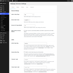 Page screenshot: Sermons &rarr; Settings