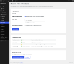 Page screenshot: Settings &rarr; Mawu Art &ndash; View in Your Space