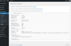 Page screenshot: MaxGalleria → Support