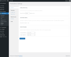 Page screenshot: MaxGalleria → Settings
