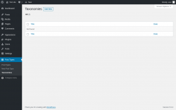 Page screenshot: Post Types → Taxonomies