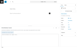 Page screenshot: Add Post ‹ Test site — WordPress