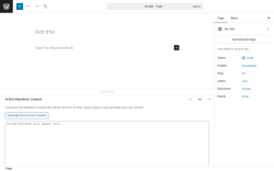 Page screenshot: Add Page ‹ Test site — WordPress
