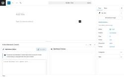 Page screenshot: Add Post ‹ Test site — WordPress