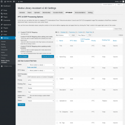 Page screenshot: Settings &rarr; Media Library Assistant &rarr; IPTC/EXIF