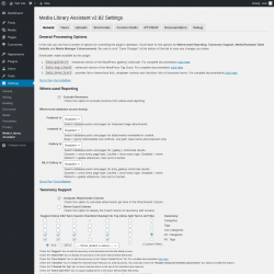 Page screenshot: Settings &rarr; Media Library Assistant