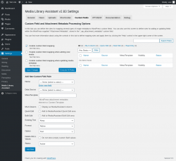 Page screenshot: Settings &rarr; Media Library Assistant &rarr; Custom Fields