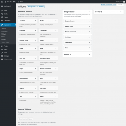 Page screenshot: Widgets &lsaquo; Test site &mdash; WordPress