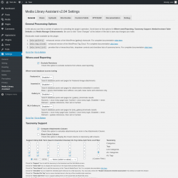 Page screenshot: Settings &rarr; Media Library Assistant