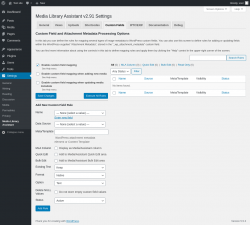 Page screenshot: Settings &rarr; Media Library Assistant &rarr; Custom Fields